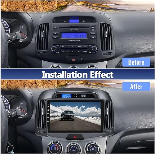 Miniatura 2 de Estéreo de coche 2G+64G Android 13 para Hyundai Elantra 2007-2010 con Apple Carplay Android Auto, pantalla táctil de 9 pulgadas con WiFi, navegación