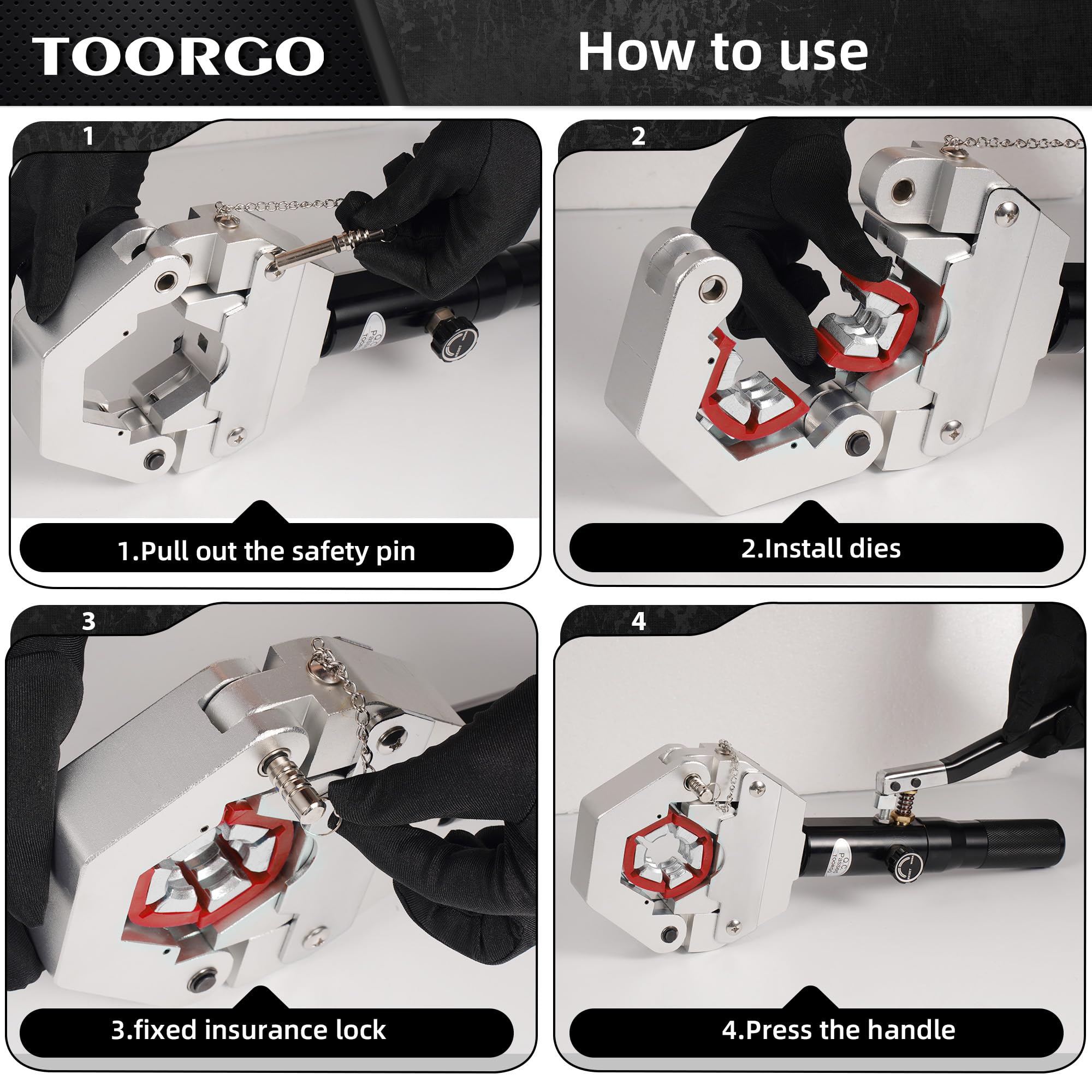 Kydra-Krimp 71500 - Kit de crimpadora manual de manguera de CA con 7 troqueles, herramienta de crimpado de reparación de aire acondicionado hidráulica para accesorios de CA y BH, Kydra-Krimp