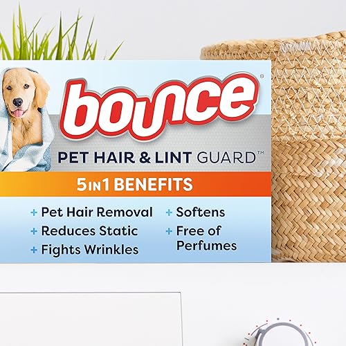 Miniatura 2 de Bounce Hojas de secado de pelo y pelusa para mascotas con 3 peleadores de pelo de mascotas, sin perfume, 130 unidades