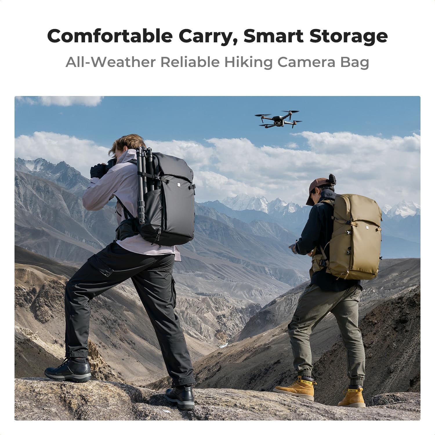 K&F CONCEPT Zaino per fotocamera, zaino da viaggio all'aperto di grande professtional splashproof Borsa a tracolla multifunzionale per Macchine fotografiche, obiettivo, treppiede, laptop, drone