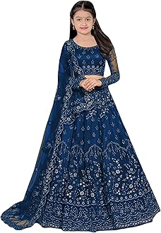 PREHANA FASHION Girls Ethnic Wear Embroidery Work Readymade Traditional Lehenga Choli With Dupatta Set