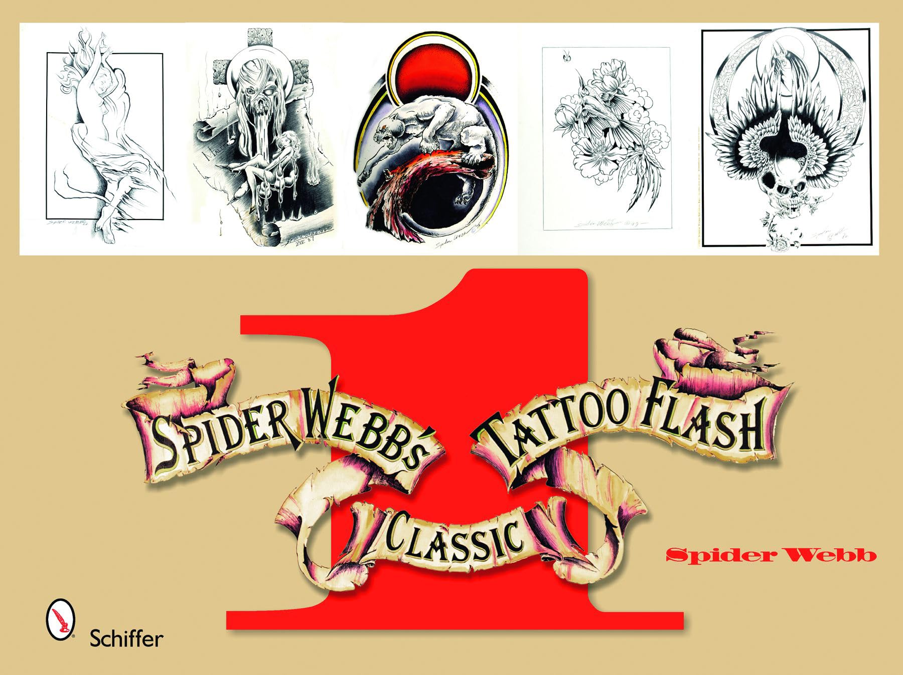 Spider Webb's Classic Tattoo Flash Book 1 recueil d'art de qualité supérieure