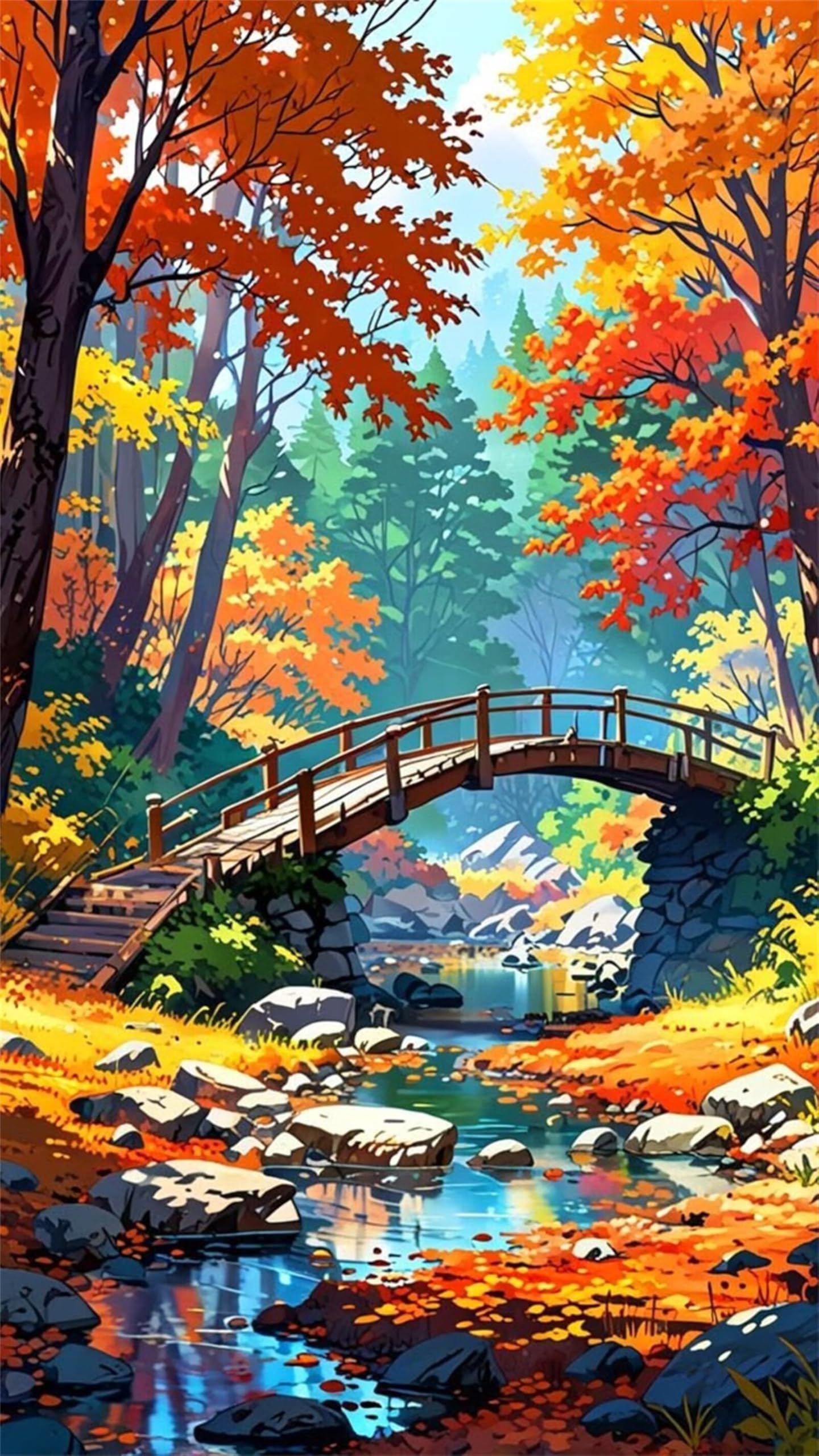 Puzzle dla dorosłych 5000 elementów, wymagające łamigłówki, gry logiczne dla całej rodziny, świąteczny prezent dla przyjaciół w pięknym opakowaniu (most na rzece Woods)