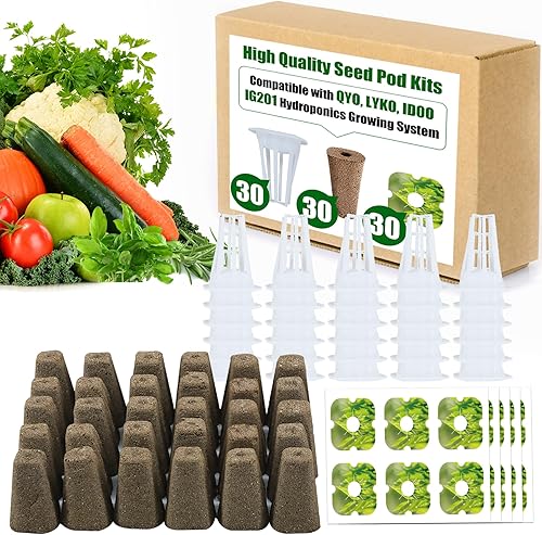 Miniatura 1 de Ambgrow 90 esponjas de cultivo y cestas para sistema de cultivo hidropónico, suministros hidropónicos para plantas de interior, compatibles con Idoo