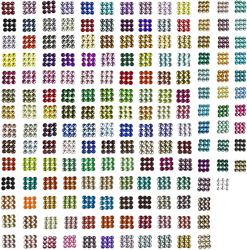 Miniatura 3 de Cuentas de pintura de diamantes redondos de cristal, diamantes de imitación de un solo color 842, 1000 unidades