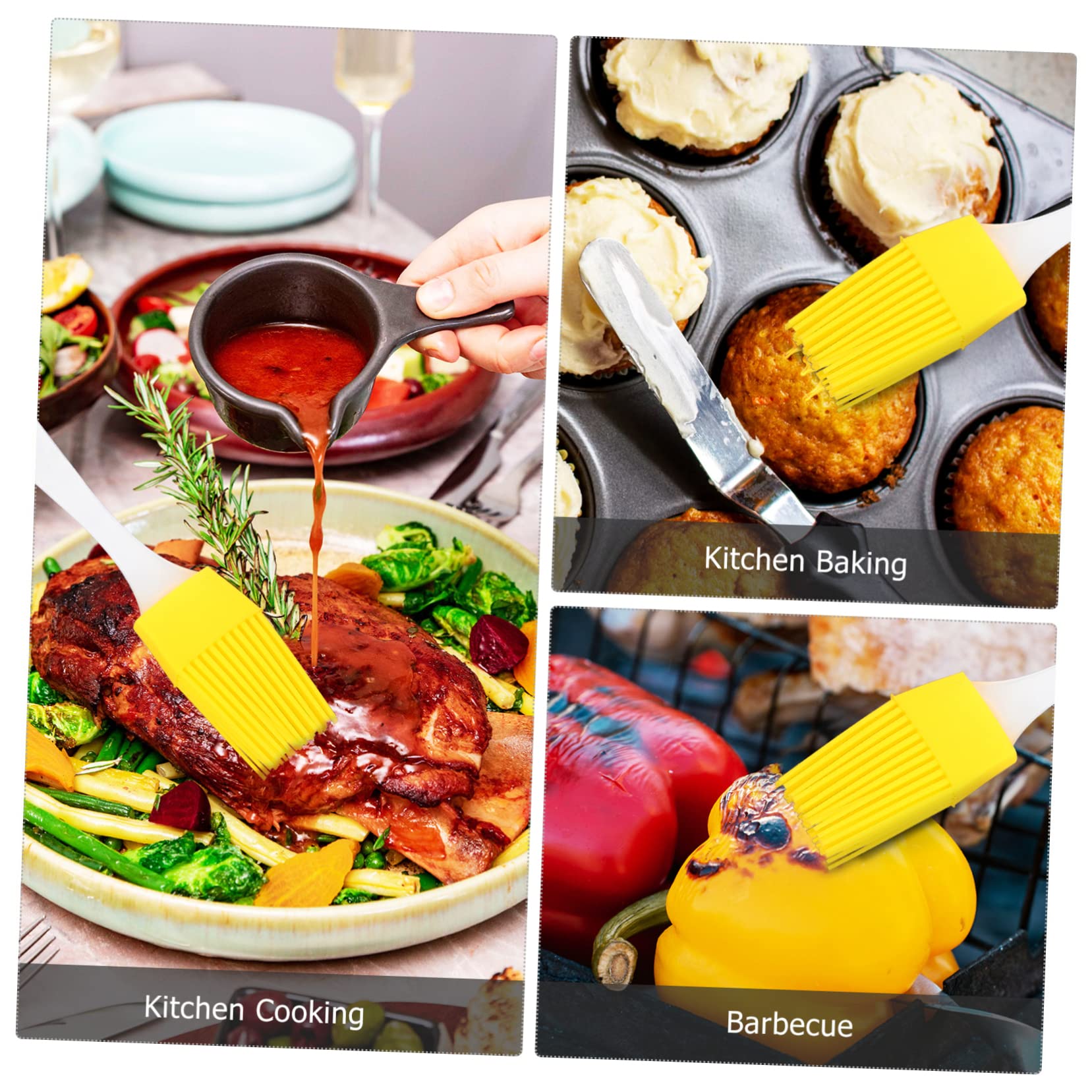 NAMOARLY Cooking Oil Brush Set 2 Silicone Bristles Brushes for Pastry Baking Grill Meat Easy to Clean Ergonomic Handle