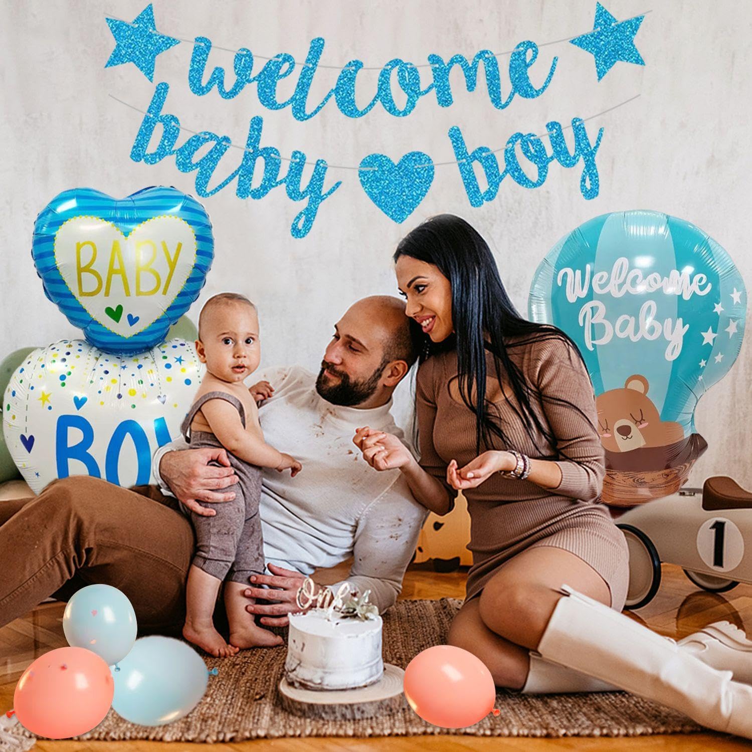 FFDHWU 2 Pieces Of Creative Balloons And 1 Set Of Banners, Party Scene Decoration, Interesting Photo Props - Image 4