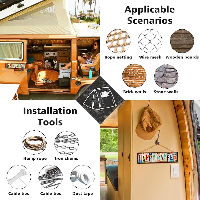 Decoración de pared RV Camper Essentials aluminio rectangular miniatura 5