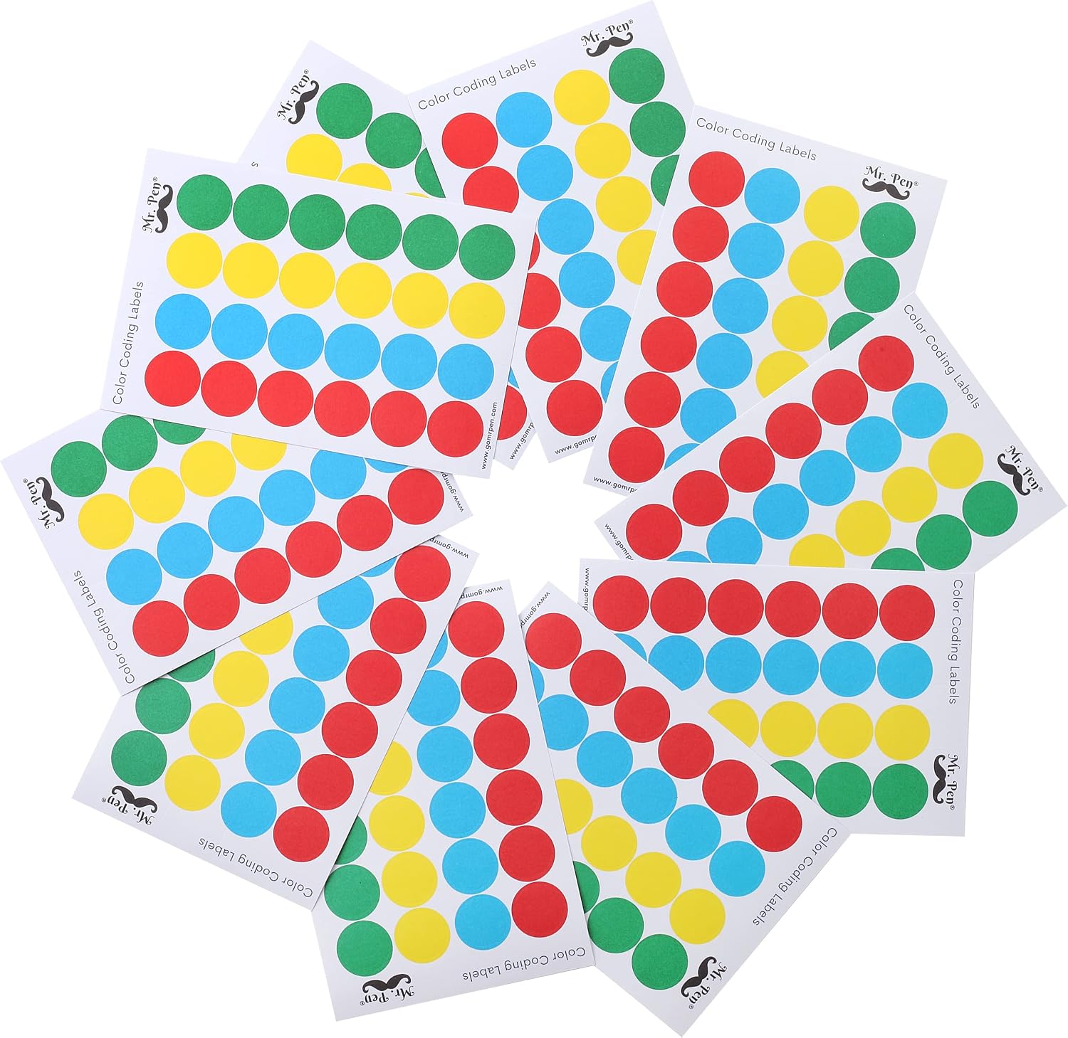 Mr. Pen- Color Coding Labels, 1008 pcs, Assorted Colors, Dot Stickers, Round Stickers, Color Dots Stickers, Colored Sticker Dots, Dot Labels, Colored Stickers, Circle Stickers, Circle Sticker Labels