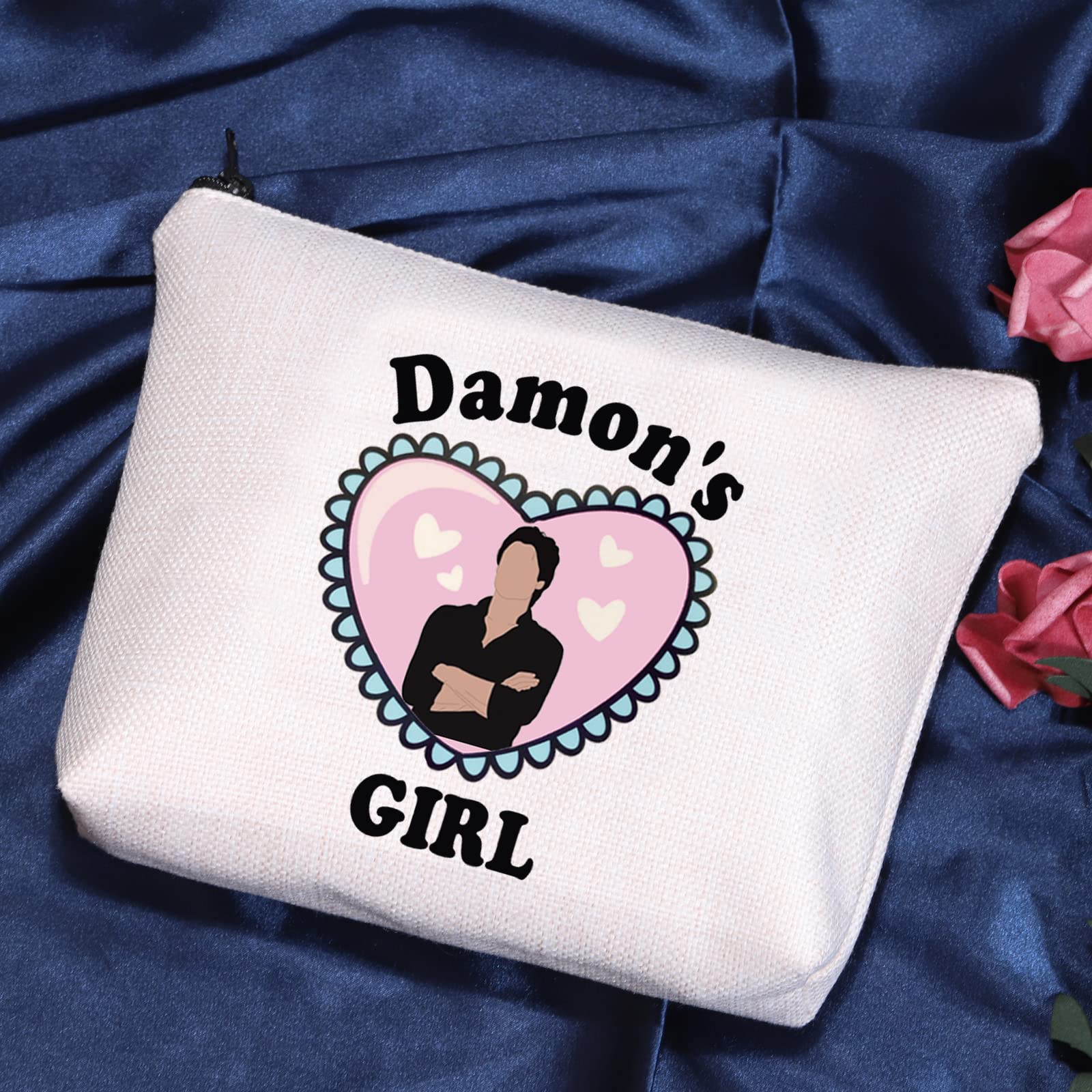 Beauty Case Damon, Regalo per Fan dei Vampiri, Idea Regalo per Ragazze (Damon's Girl Bag UK), Bianco