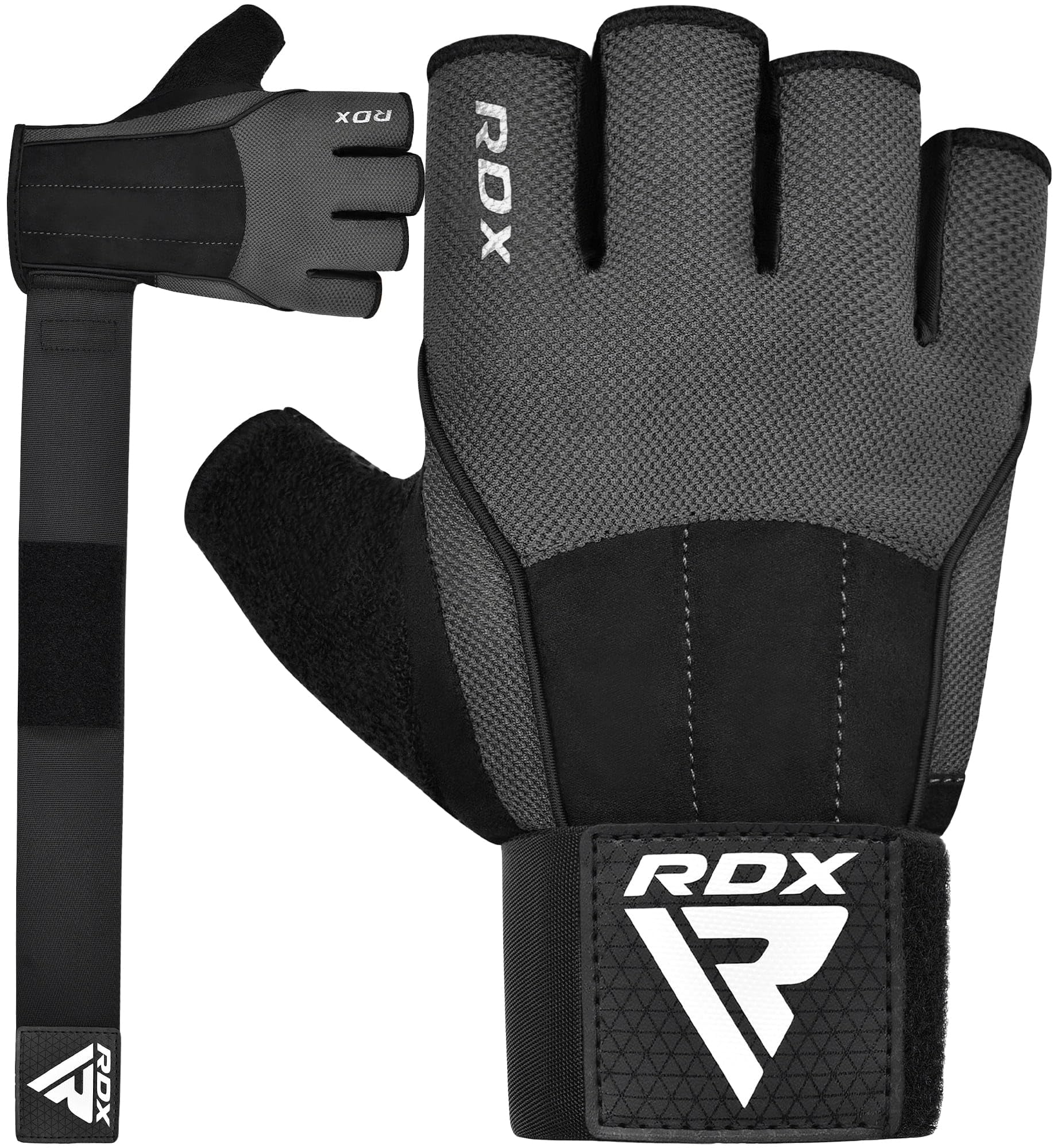 RDX Fitness Handschuhe, Trainingshandschuhe mit 3 Handgelenk-Stabilisierungsplatten, 15 Zoll Langer Riemen Non-Slip Handflächenschutz, Sporthandschuhe für Gym Gewichtheben, Powerlifting, Herren Damen