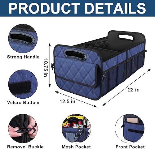Miniatura 3 de Deosk - Organizador de maletero de auto para SUV, con 6 bolsillos grandes, accesorios unisex, de poliéster impermeable, 50 litros (13.21 galones)