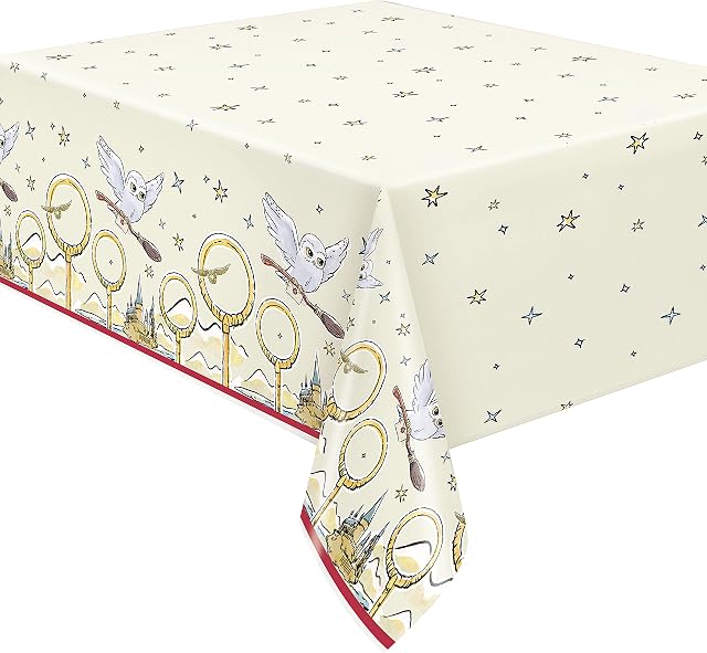 Unique 23563 obrus papierowy - 2,13 m x 1,37 m - Harry Potter Party, wielokolorowy