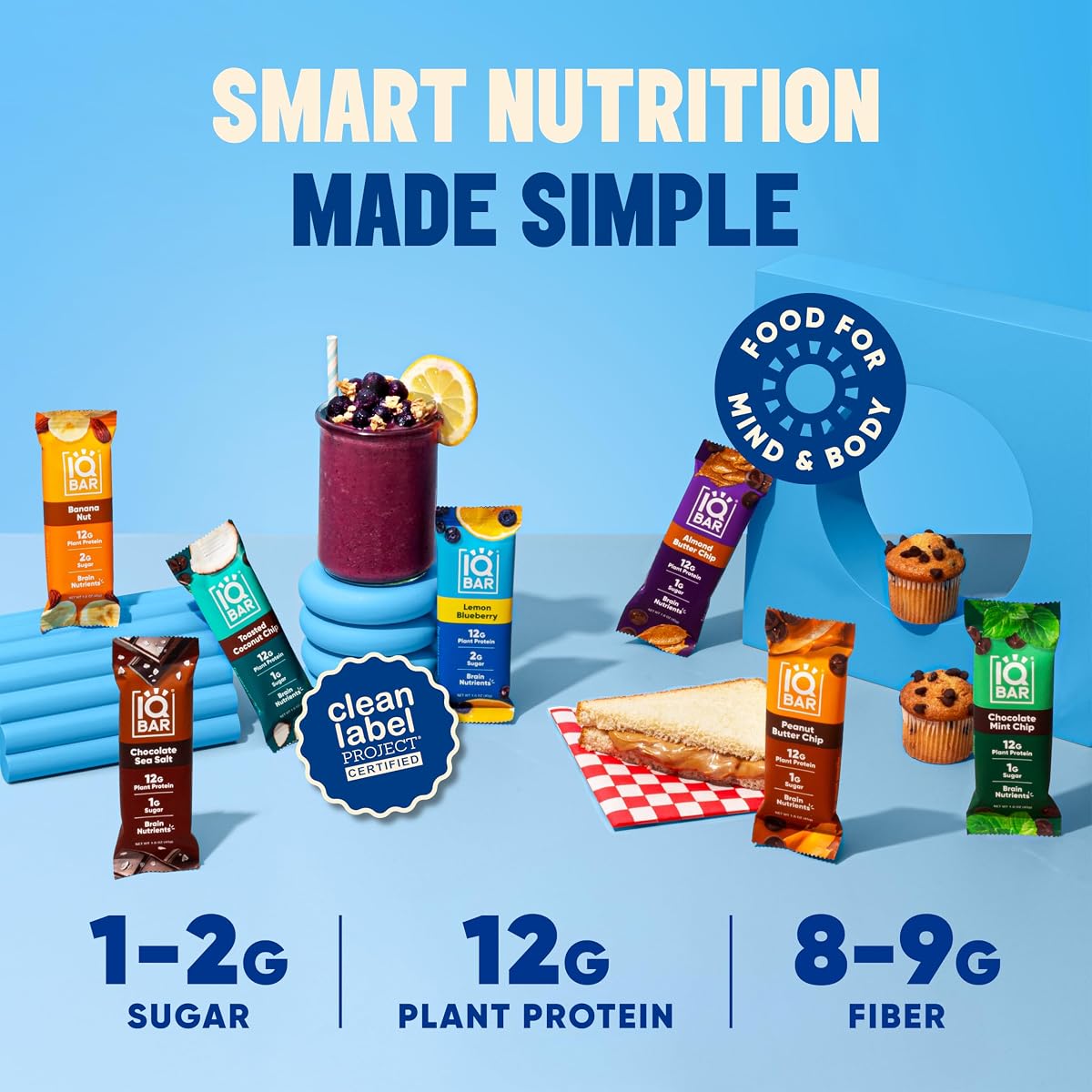 IQBAR Brain and Body Keto Protein Bars - 7-Bar Sampler view 3