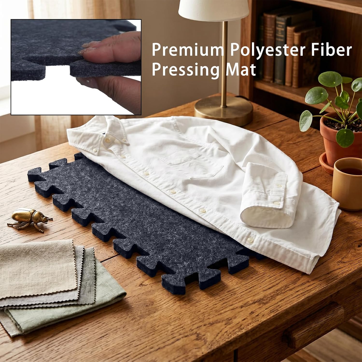 ENIPEDITA 12 Pcs Big Polyester Fiber Pressing Mat, Felt Blending Ironing Pad, Sewing Machine Muffling Mat, Ironing Board for Quilting Tools and Craft Accessories