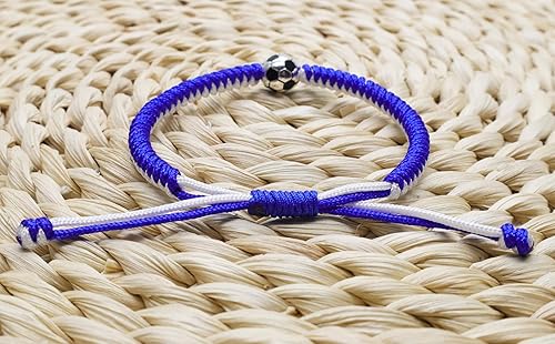 Miniatura 5 de MANYC Soccer Bracelets for Men Women and Kids - Stylish Accessories for Soccer Fans Team Spirit Gifts For boys Girls 8-12 and Game Decor (Blue 2PCS)