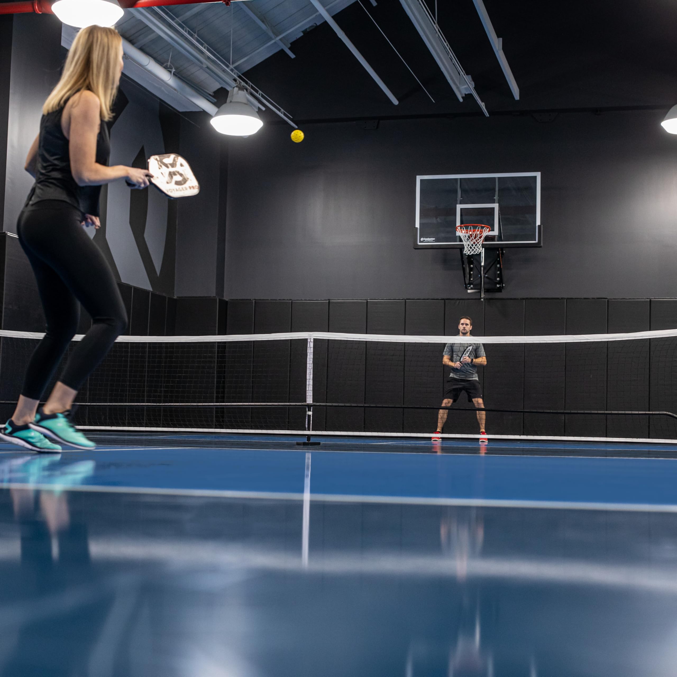 ONIX Pickleball Netz, 2-in-1 tragbares Netz und Übungsnetz-Set, inkl. Tragetasche mit Rollen, Weiß