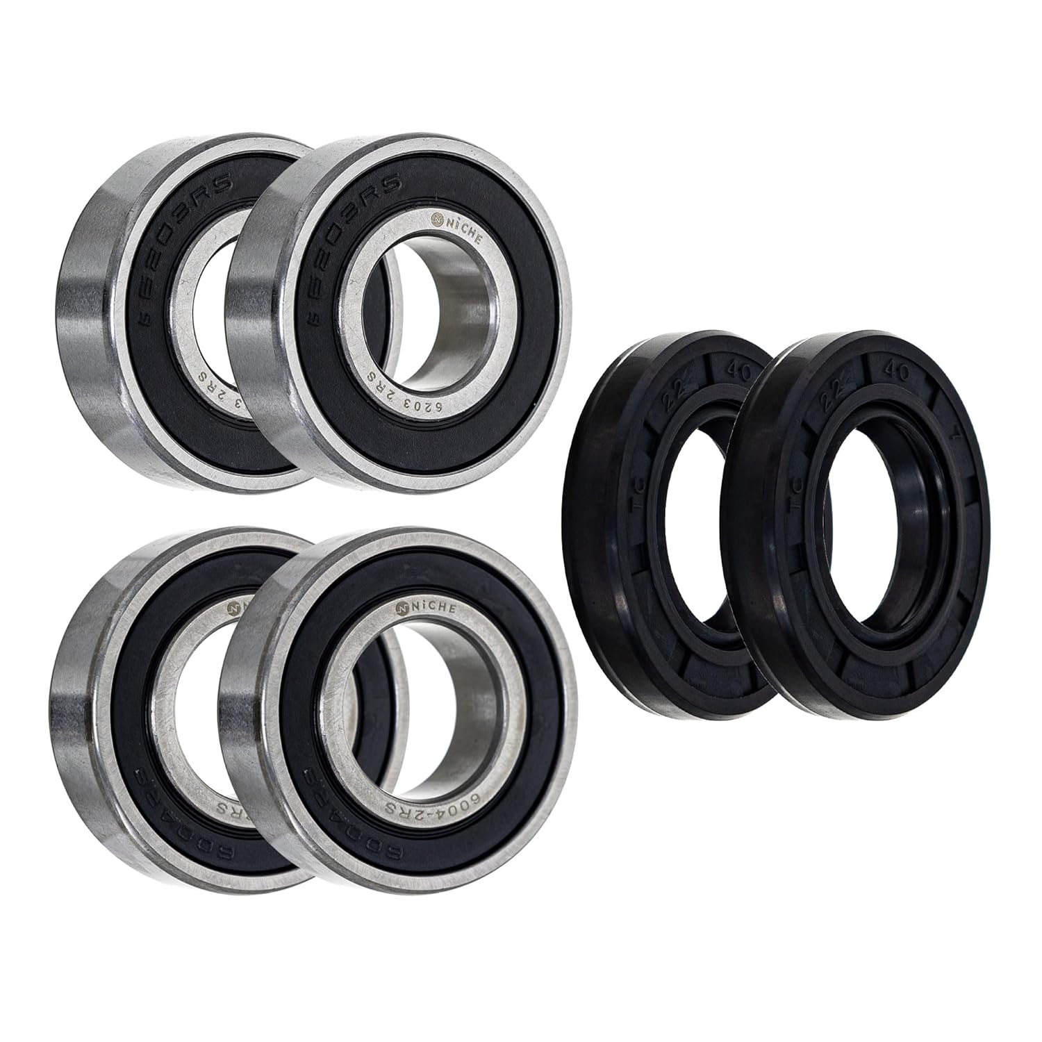 NICHE Wheel Bearing Seal Set for Kawasaki Bayou 220 250 6004-2RS 6203-2RS