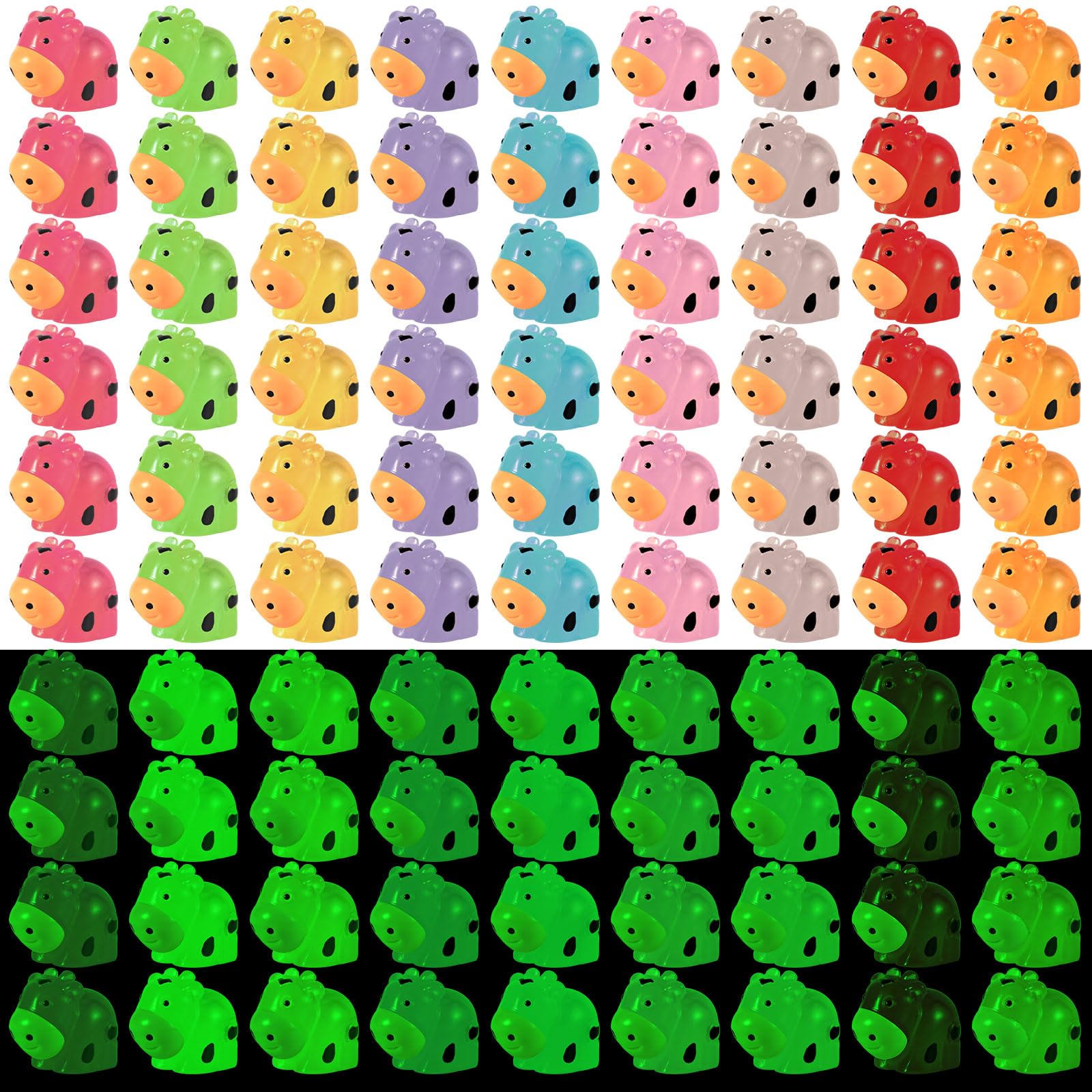 90pcs Luminous Mini Cow Figurines