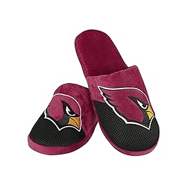 FOCO Arizona Cardinals NFL Mens Logo Staycation Slippers - S