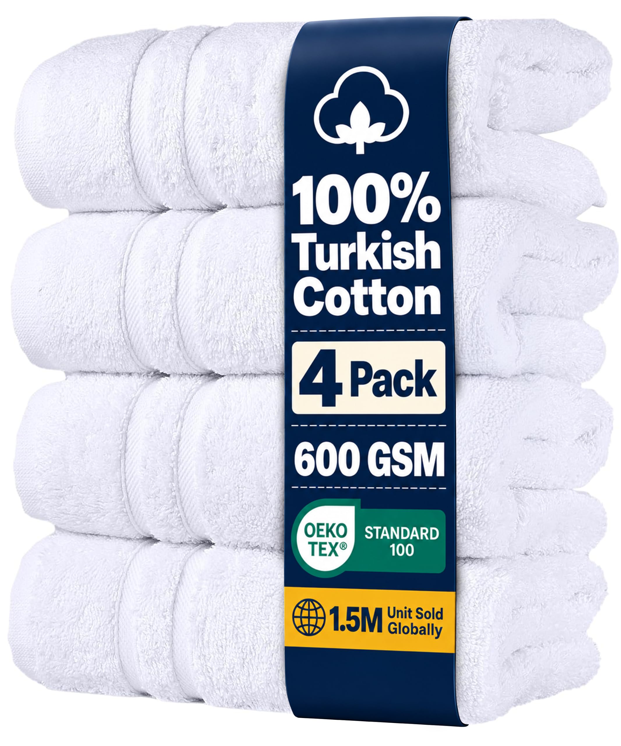 Hammam Linen Badetücher aus 100% Baumwolle, weich und saugfähig, Premium-Qualität