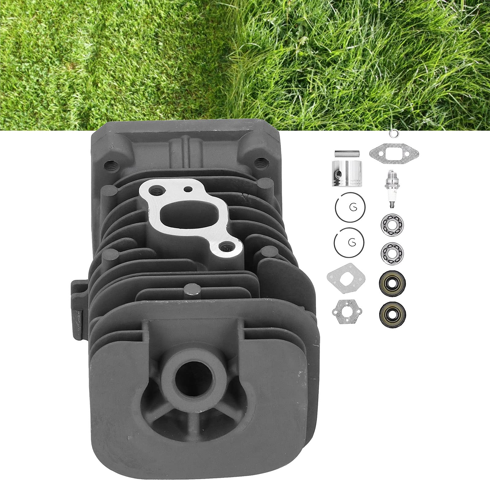 Kit Cilindro e Pistone 41,1 mm, Cilindro Motosega in Lega di Alluminio Resistente, Kit Riparazione Motore per Ricambi 350 351 390 420 2150