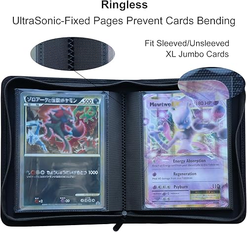 Miniatura 3 de Rayvol Carpeta de tarjetas jumbo tamaño XL, se adapta a 80 tarjetas jumbo XL, incluye 80 fundas de centavo XL, carpeta de tarjetas jumbo sin anillo