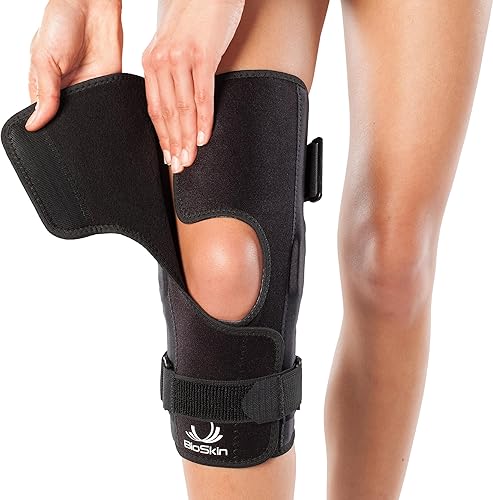 Rodillera que envuelve la pierta con soporte ligero transpirable (cierre delantero), XL, Negro, 1