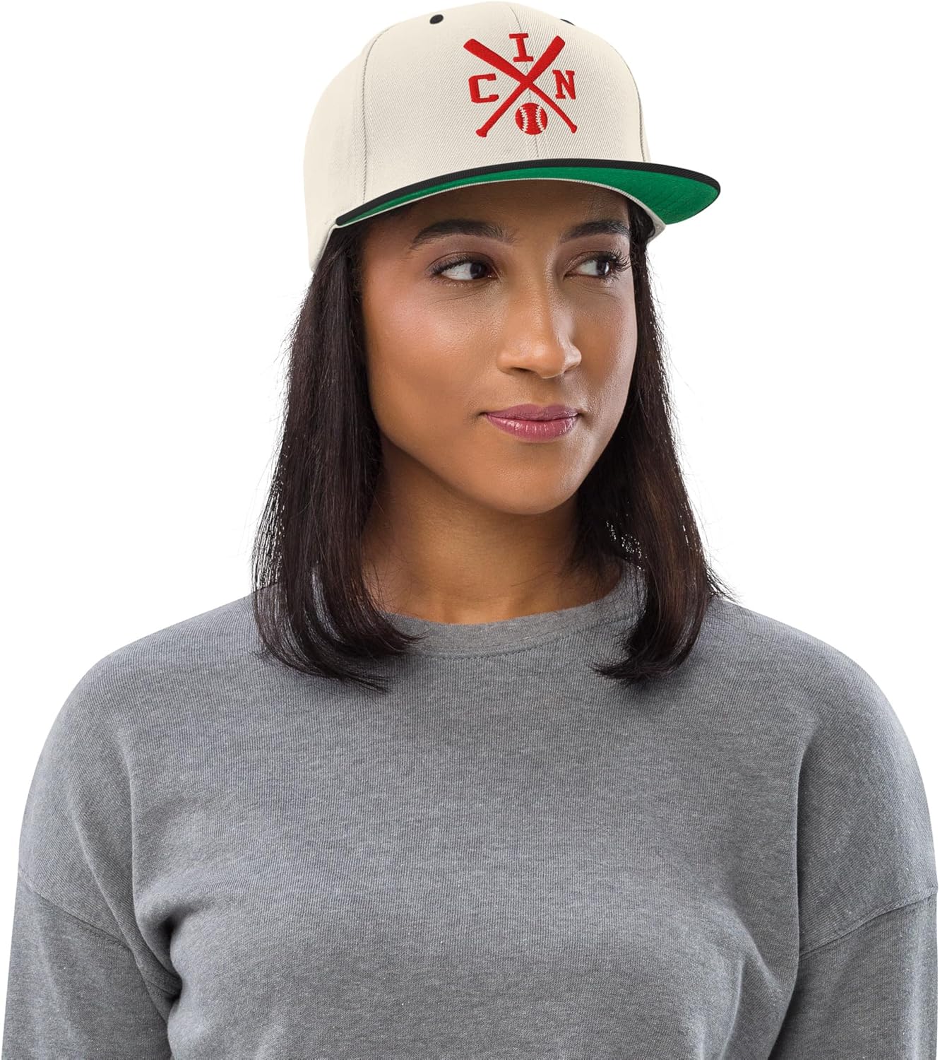 Cincinnati Baseball Bats Retro Red CIN Snapback Hat Baseball Cap