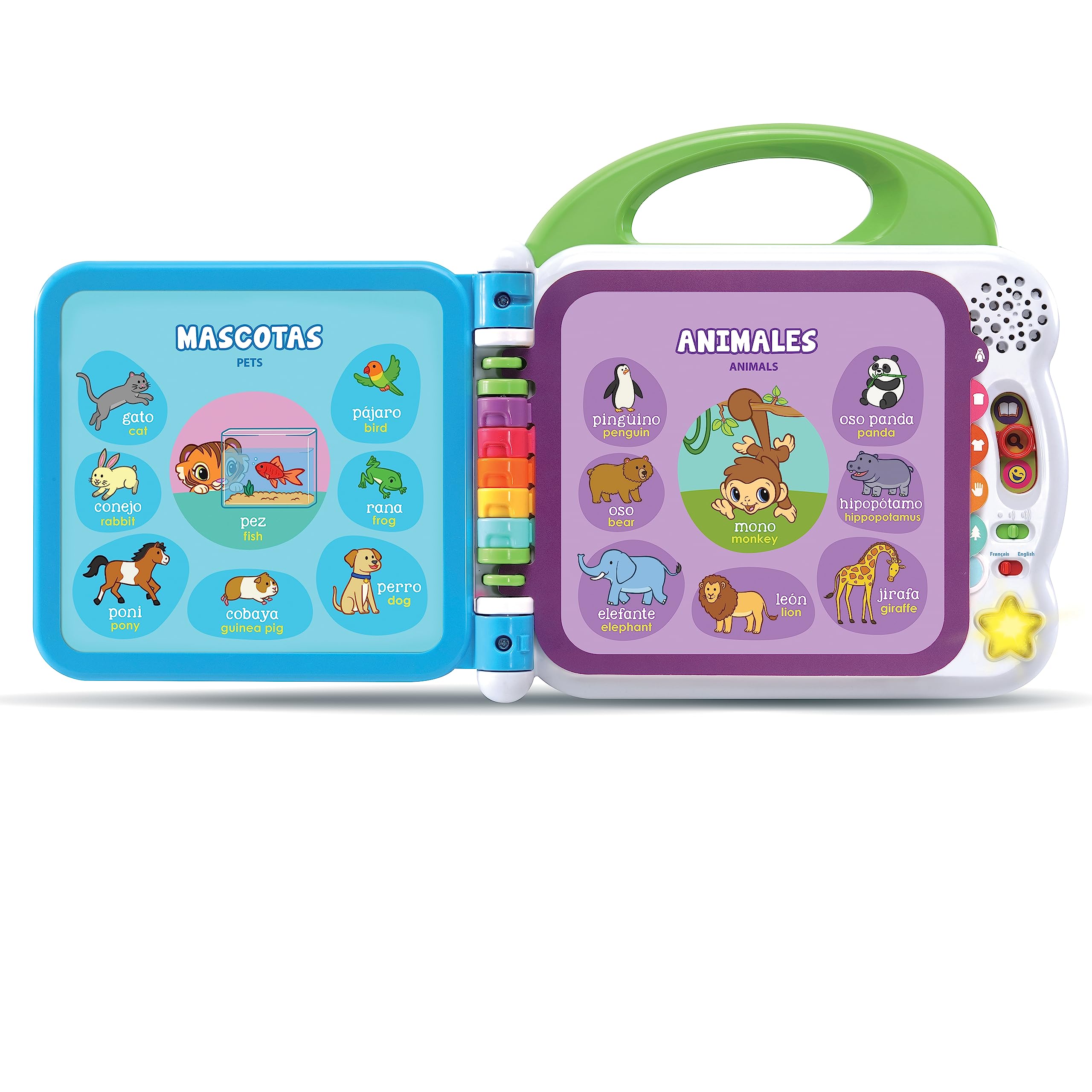 VTech - Moje pierwsze 100 słów dwujęzyczny, interaktywna książka edukacyjna hiszpańsko-angielska, zabawka dla dzieci +1,5 lat, wersja ESP