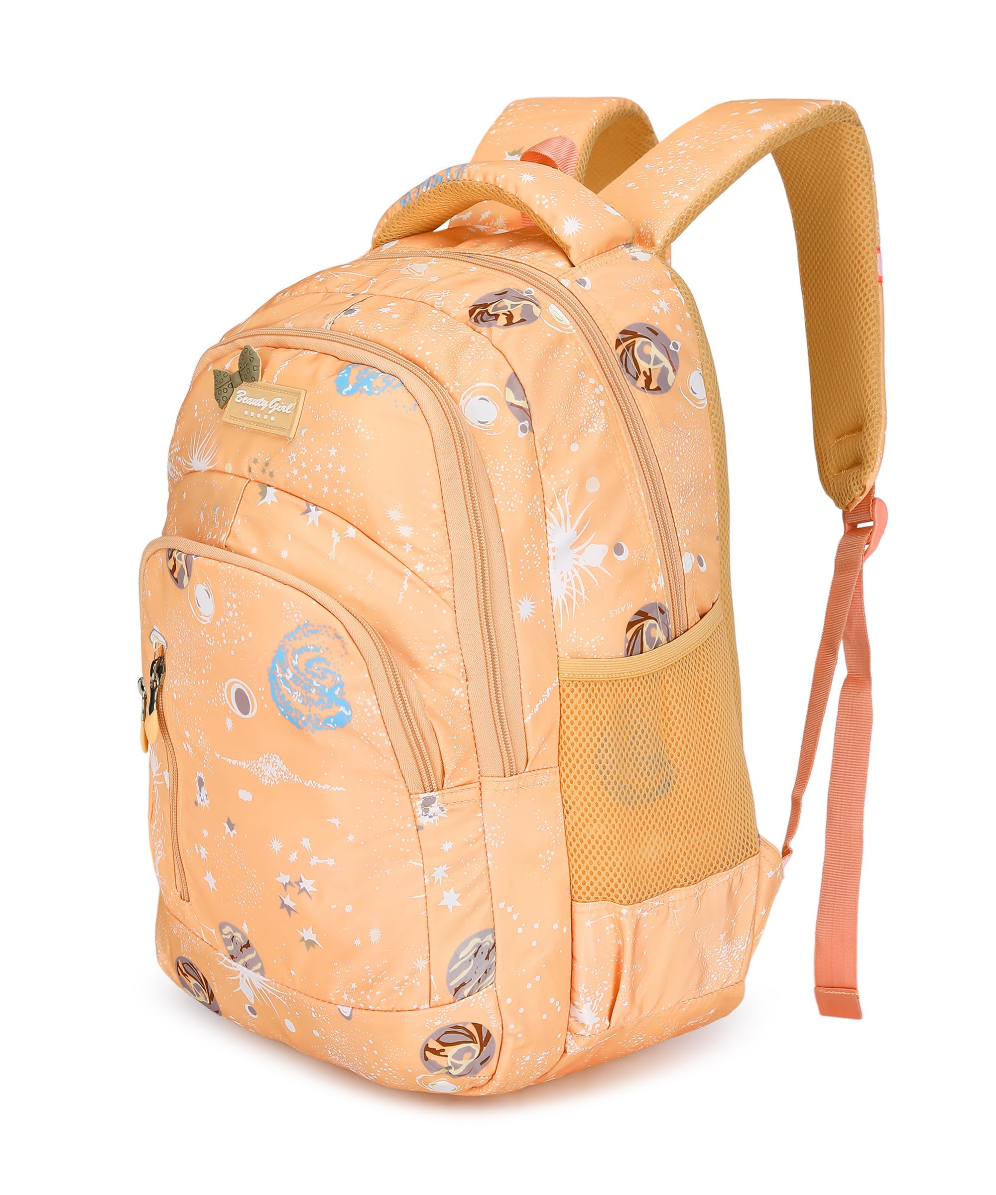 BEAUTY GIRLS Free Size 1522 Polyester Floral Printed Designer Stylish Waterproof School/Collage/Picnic Standard Backpack (Peach, 32 Lit) (B08F9QCCR6) Amazon Price History, Amazon Price Tracker