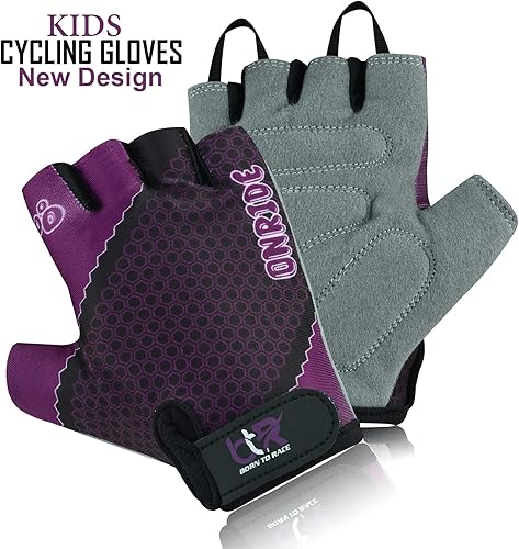 Miniatura 2 de Guantes de ciclismo para niños con agarre mejorado, acolchado de seguridad para niños, diseño transpirable y duradero, para niños y niñas, de 3 a 12