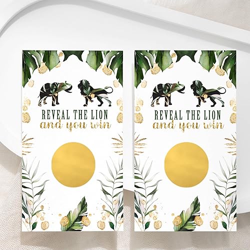 Miniatura 3 de Tarjetas raspar de selva tropical (paquete de 30) juegos de baby shower real para niños o niñas, boletos para rifa para premios - Recuerdos de