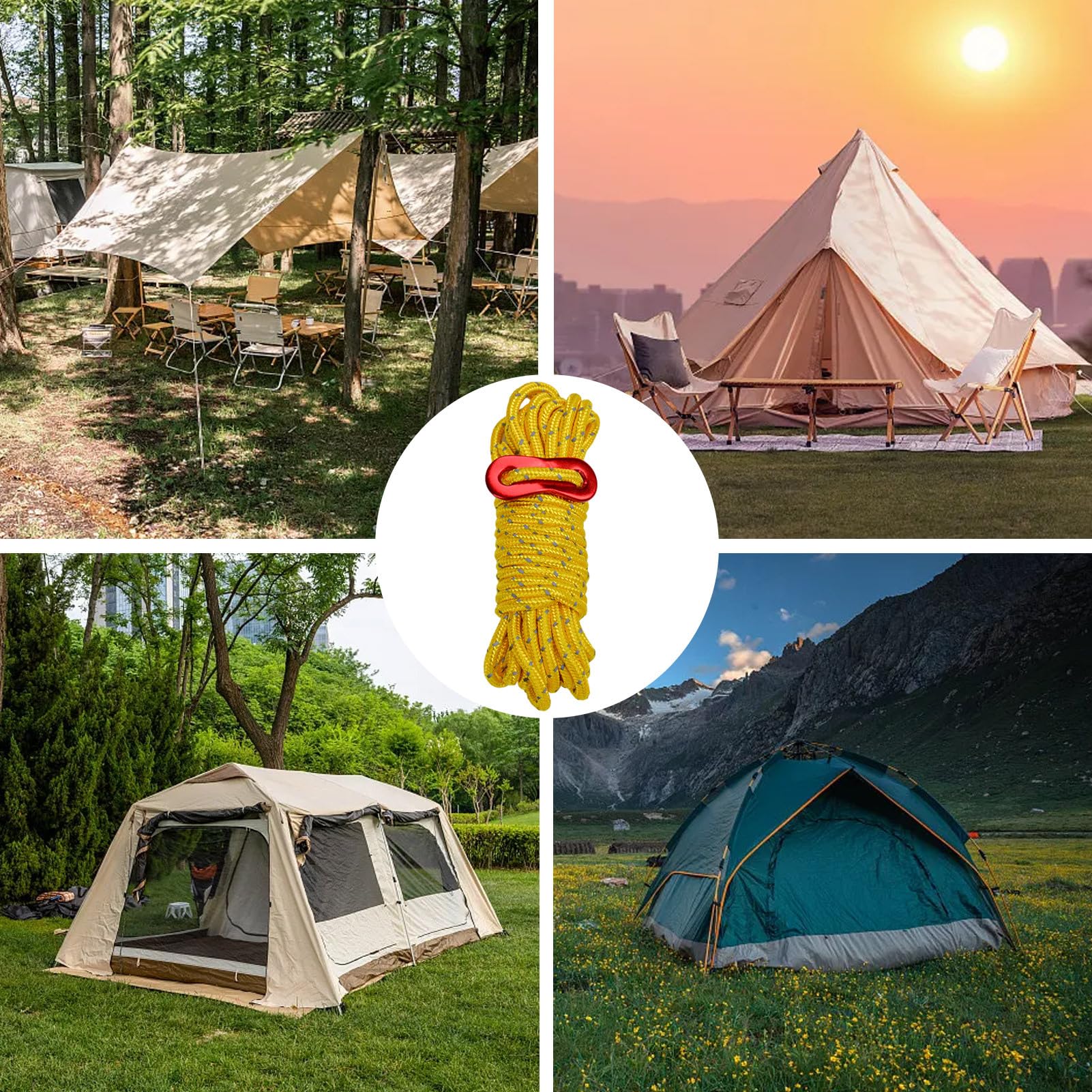 Survival-Paracord | Zelt Camping Windseil Schnalle, Zeltschnur, Zelt-Spanngurte für Wandern, Rucksackreisen, Outdoor, Zeltplane, Camping Bellv