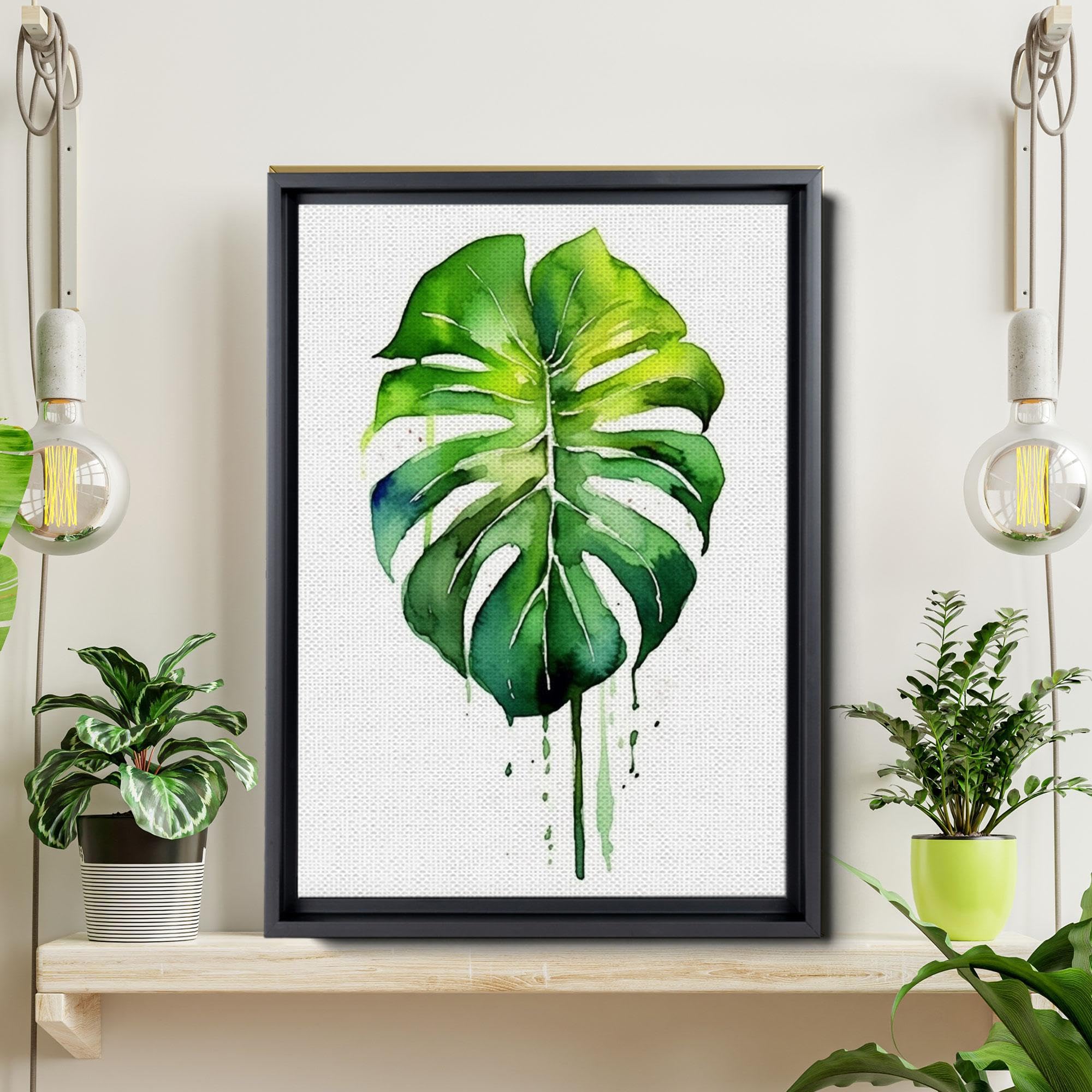 Amazon.com: Monstera Leaf Art Print, Watercolor Botanical Painting of  Monstera Leaf, Stylish Kitchen Wall Art, Captivating Tropical Leaf Wall Art  : Home & Kitchen