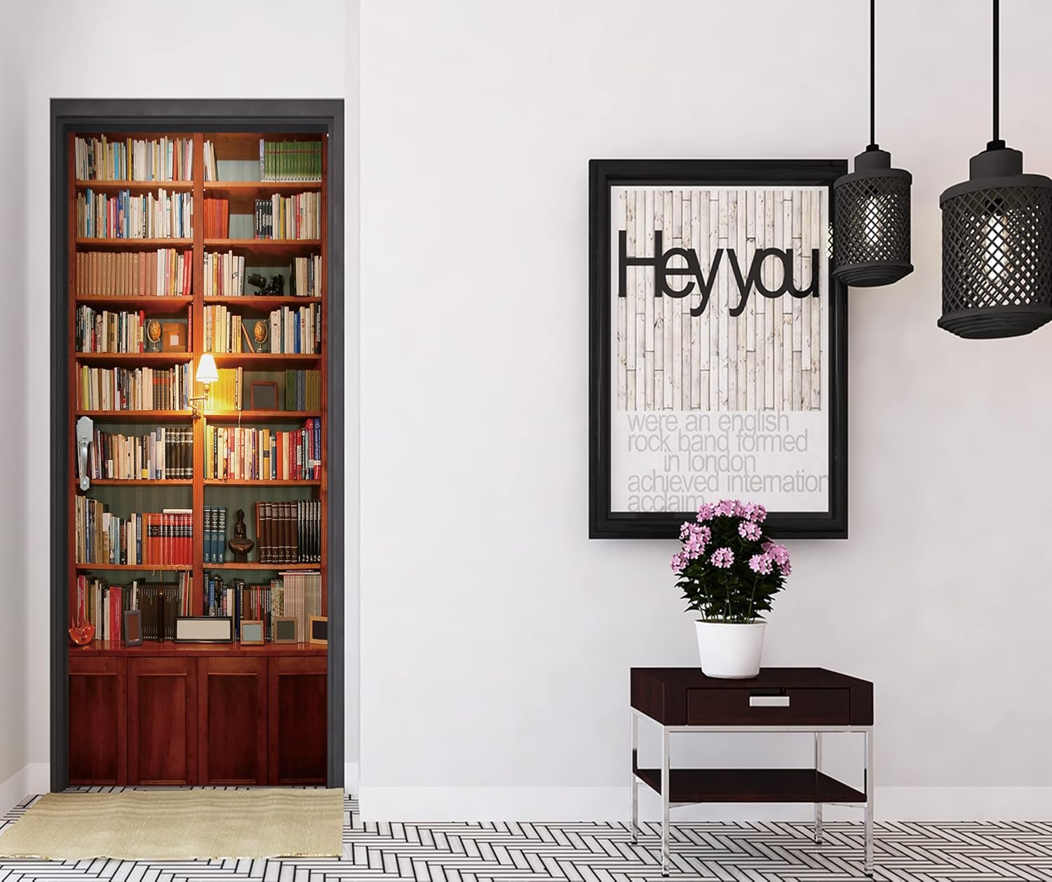 VancyTop 30.3x78.7 1PCS/Set Fashion Home Decoration Bookcase Removable Door Mural Decals Easy to Apply