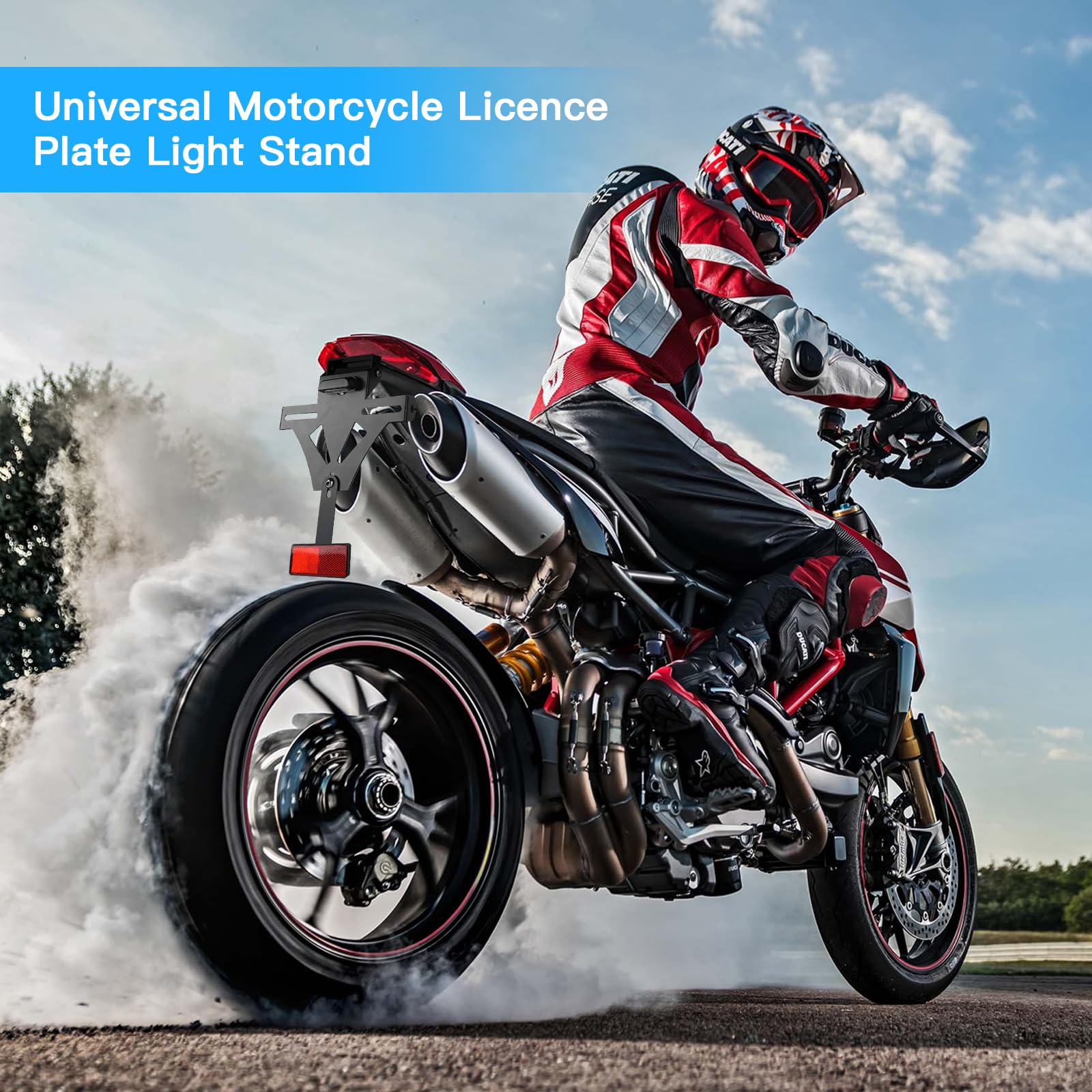 Kennzeichenhalter Motorrad - Einstellbarer Winkel Mit Reflektor | Aluminium Halterung Für Meisten Motorradmodelle