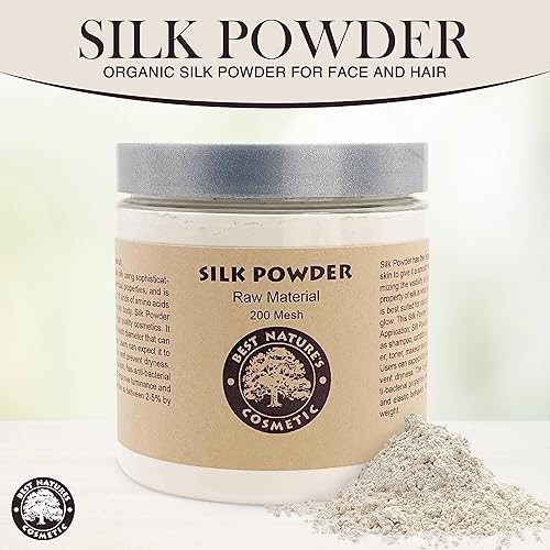 Miniatura 3 de Best Nature's Silk Powder (8 fl oz  8.1 fl oz)  100% crudo, limpio, grado cosmético  Polvo de seda pura y orgánica para rostro y cabello  Adecuado