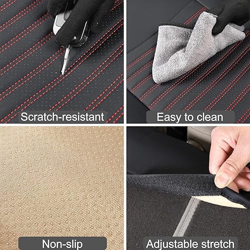 Miniatura 6 de LINGVIDO Fundas de asiento personalizadas para Nissan Rogue 2014 2015 2016 2017 2018 2019 2020, juego completo, negro, no para híbridos y deportivos