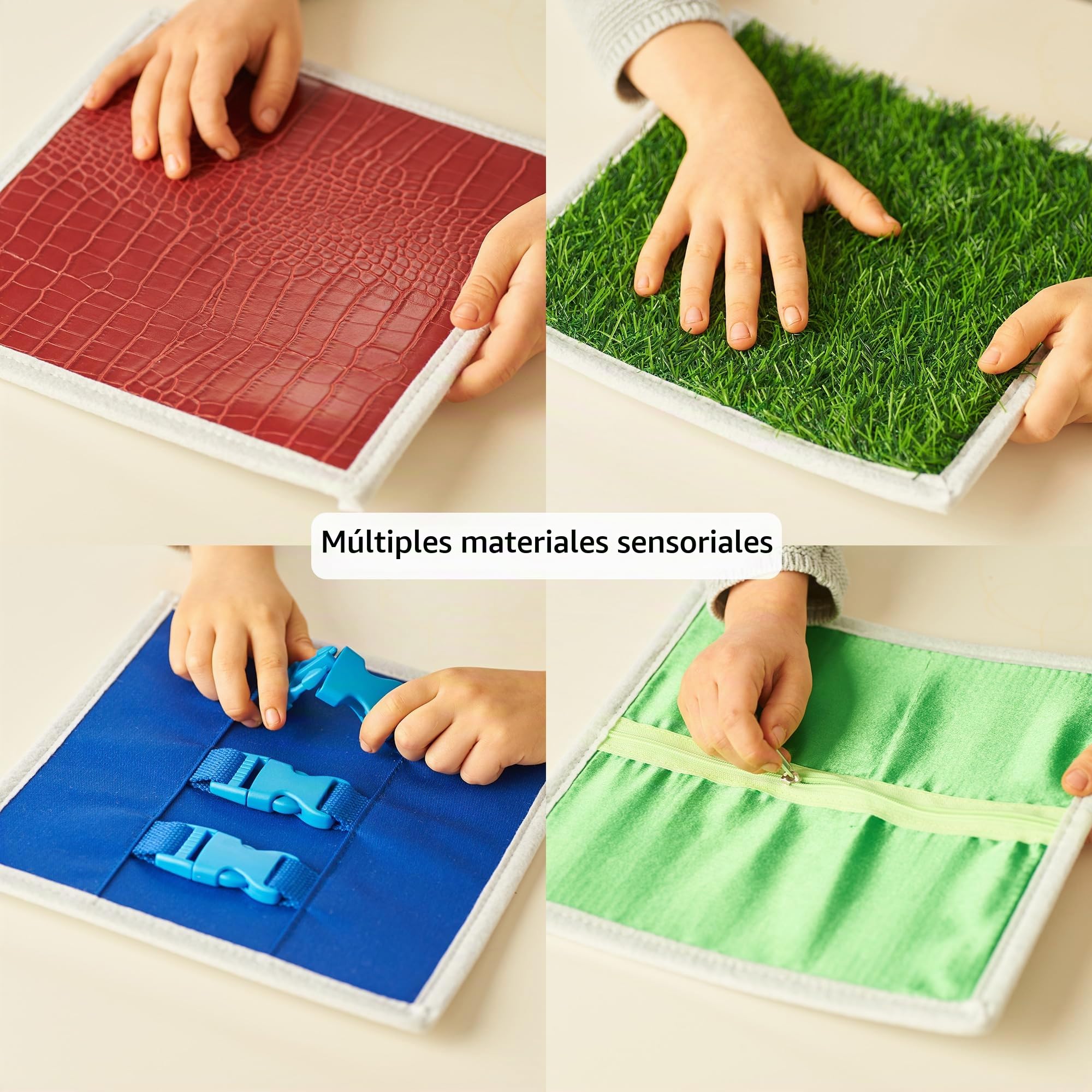 Alfombras sensoriales | Baldosas sensoriales | Para niños con necesidades especiales | Panel táctil | Juguetes para trastornos sensoriales | Cuadrados sensoriales | Rincón acogedor | 12 piezas