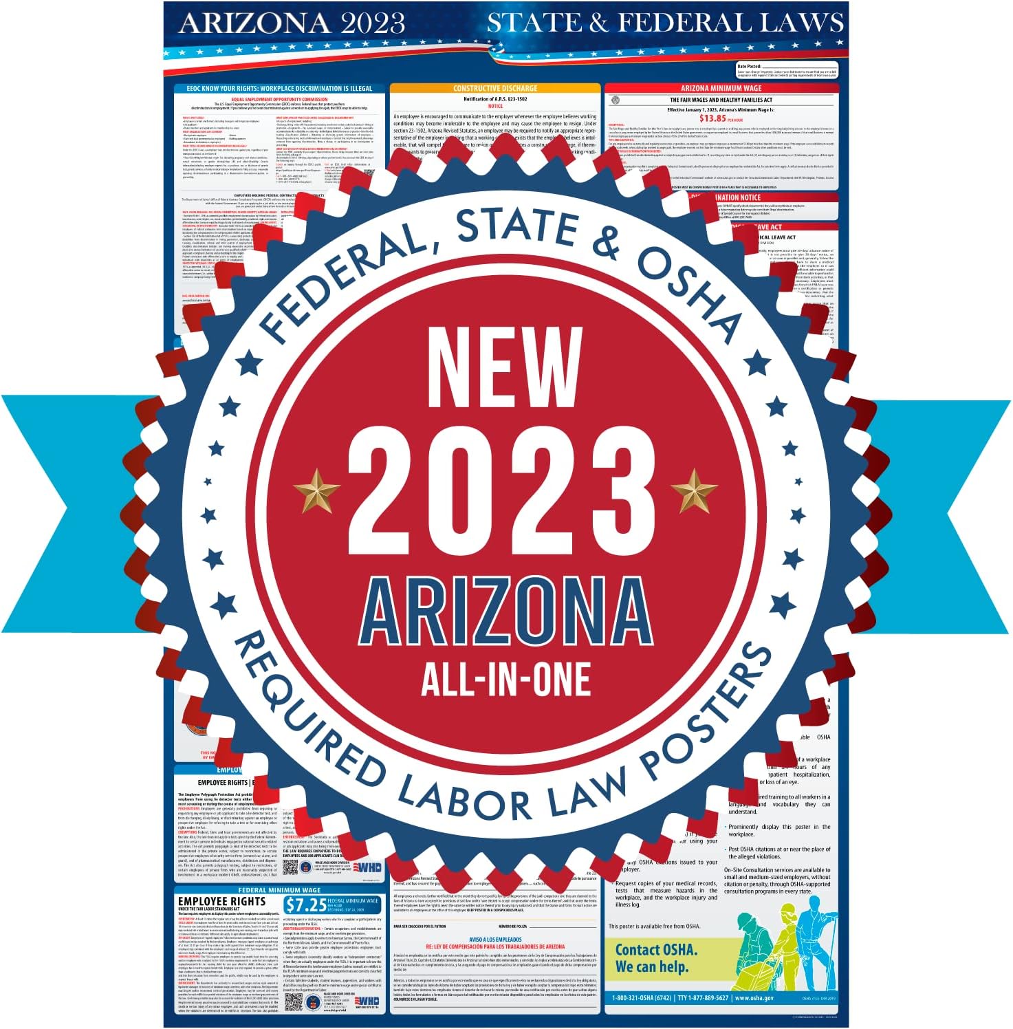 2023 Arizona State And Federal Labor Laws Poster OSHA