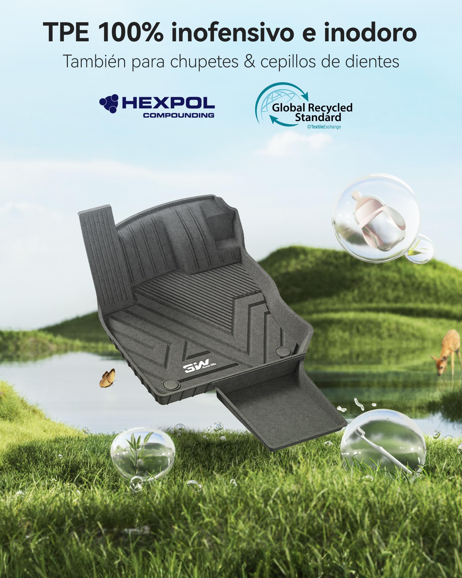 3W Alfombrillas de Coche para Volkswagen Tiguan 3 2025 2026, Thorex™ Alfombrillas para Todo Tipo de Clima para Volkswagen Tiguan la 1ª y 2ª Fila Juego Completo,Admite Perros,Accesorios
