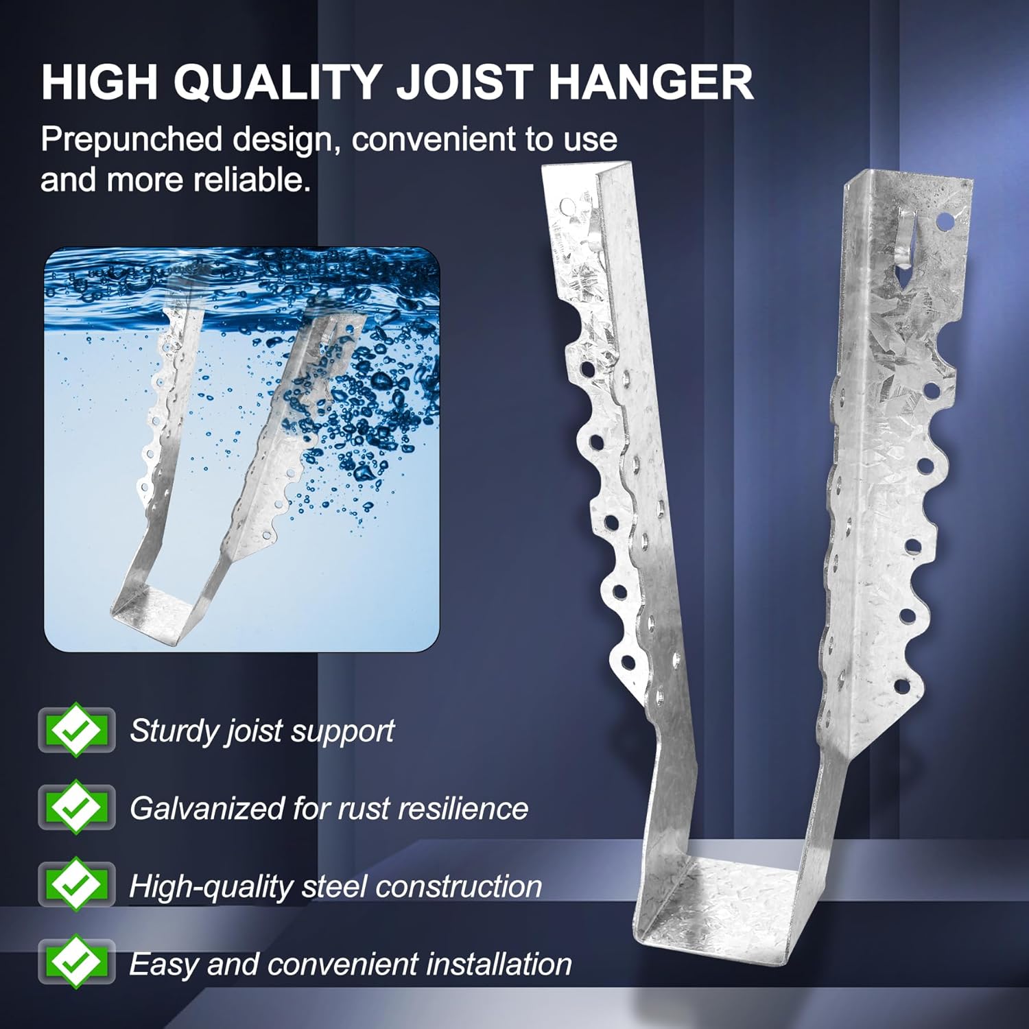 Joist Hangers 2x10 for Wood 18 Gauge Galvanized Face Mount Joist Hanger Bracket for Deck Floor Rafter Framing Ceiling - 20 Pcs