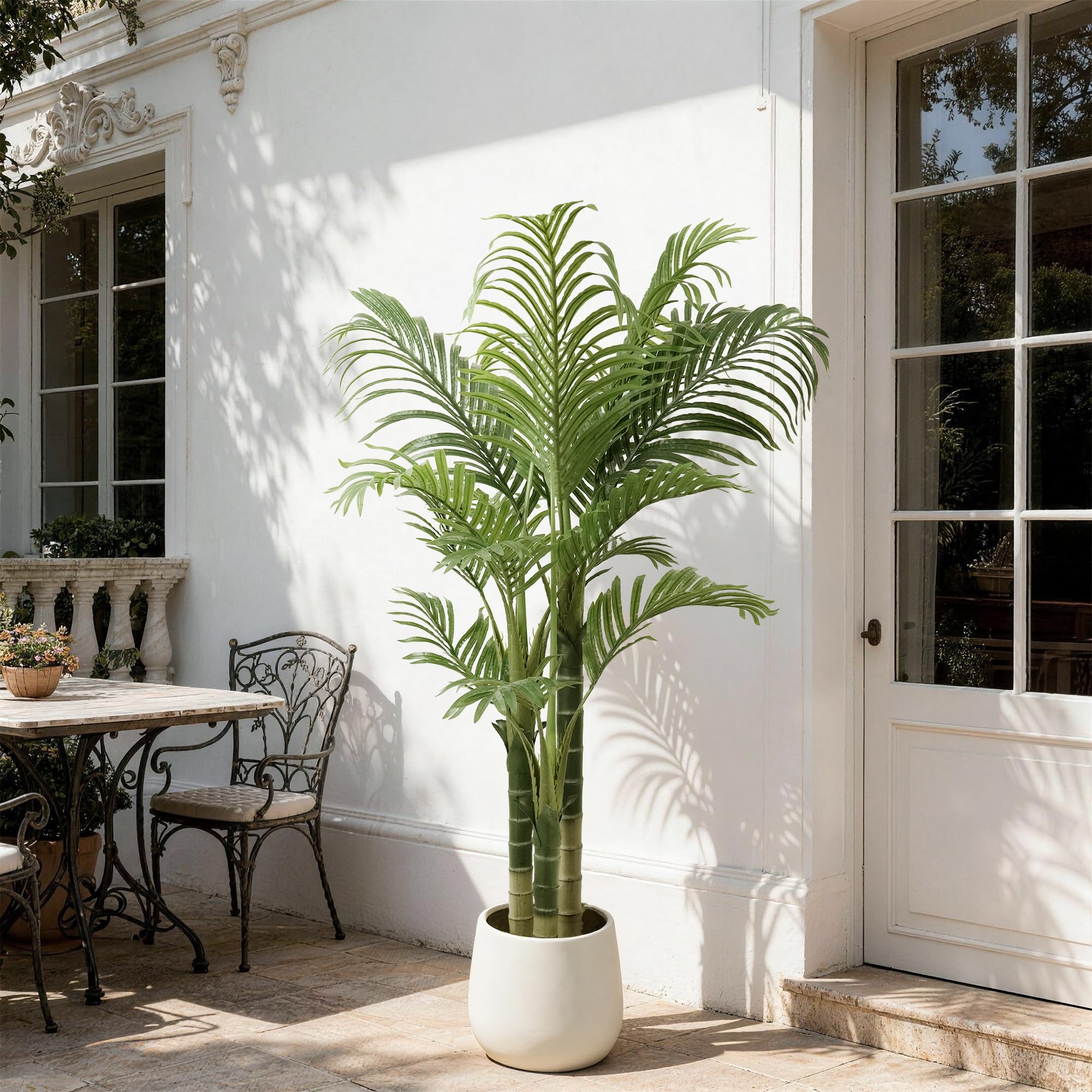 Palmier Artificiel, Grande Plante Artificielle Interieur Arbre Artificiel Exterieur Plante Fausse Tropicale en Pot, Décoration pour Salon, Jardin