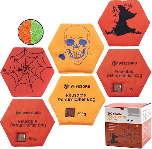 Miniatura 16 de 750 Gramos Deshumidificador para Caja de Seguridad, 2 Paquetes de Canister Desecante Reutilizable, Gel de Sílice Indicador Recargable de Naranja a