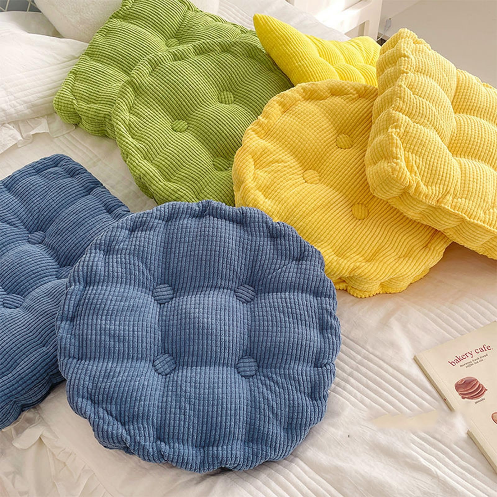 TALCUS Cojines para Sillas de Exterior,Cojines para Palets, Banco, Silla y Suelo, Asiento Cómodo Decorativo para Interior y Exterior(E,4PCS)