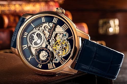 Miniatura 9 de Thomas Earnshaw Reloj esqueleto automático de 1.732 in de longitud para hombre con correa de cuero ES-8006