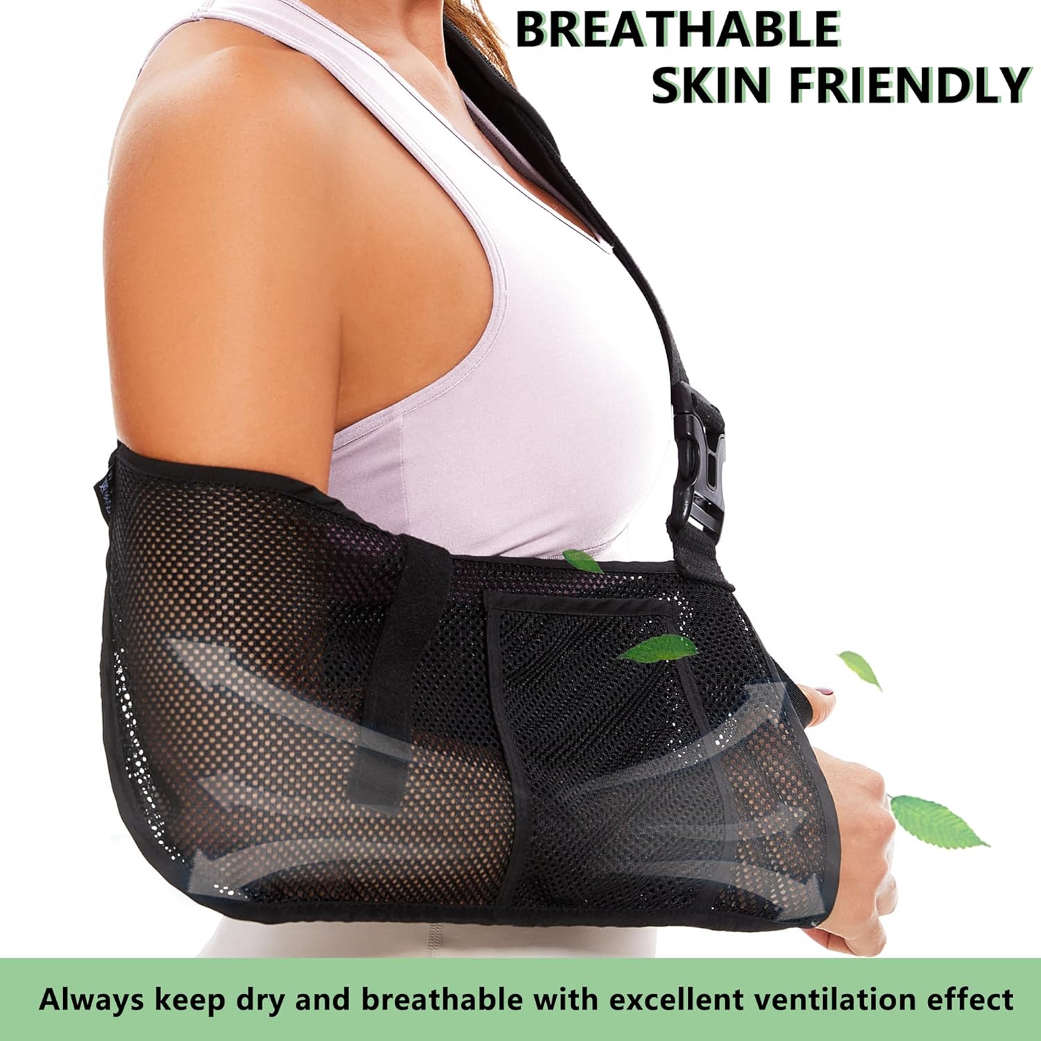 Mesh Arm Sling - Medical Shoulder Sling for Shower - Adjustable Arm Brace,for Men Women Rotator Cuff Injury,Left Right Arm,Wrist, Elbow,Clavicle Fracture Post-Surgery(Large) - Image 7