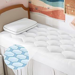 Bedsure Mattress Pad Twin XL, Extra Long Twin Thick Quilted Mattress Cover Padded for College Dorm, Cooling Pillow Top Bed Topper, with a Deep Pocket Fitted to 8-21 Inches for Home, Bedroom