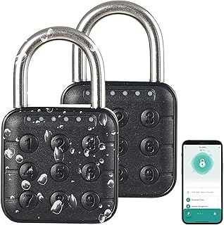 Xcase IP65 Vorhängeschloss: 2er-Set Metall-Vorhängeschlösser, Zahlencode, App, Bluetooth 5, IP67 (Vorhängeschloss elektronisch, Zahlenschloss App, Lock)